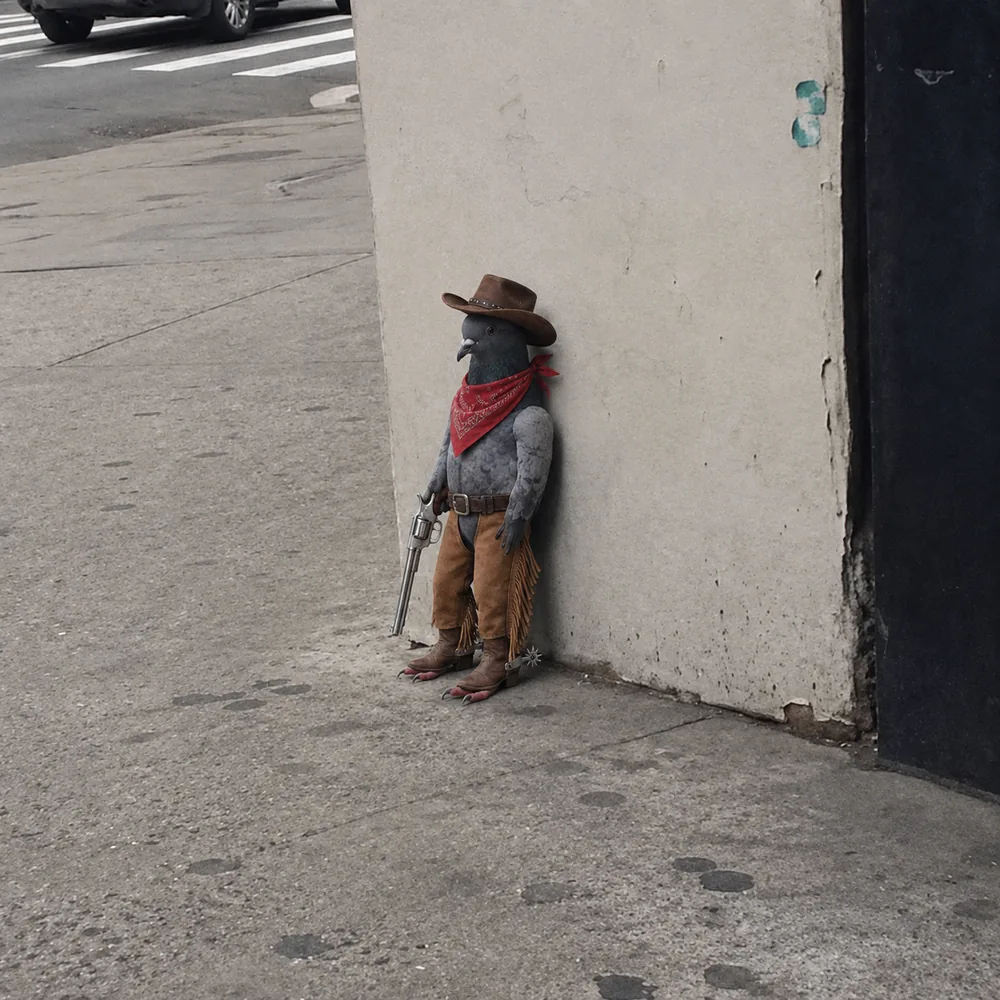 The pigeon leaning against the wall — chaps.